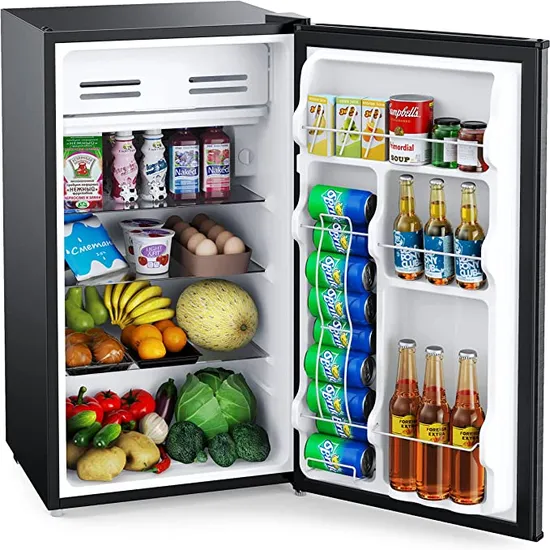 Compact Refrigerator 3.3 Cu Ft Mini Fridge with Freezer, Reversible Door